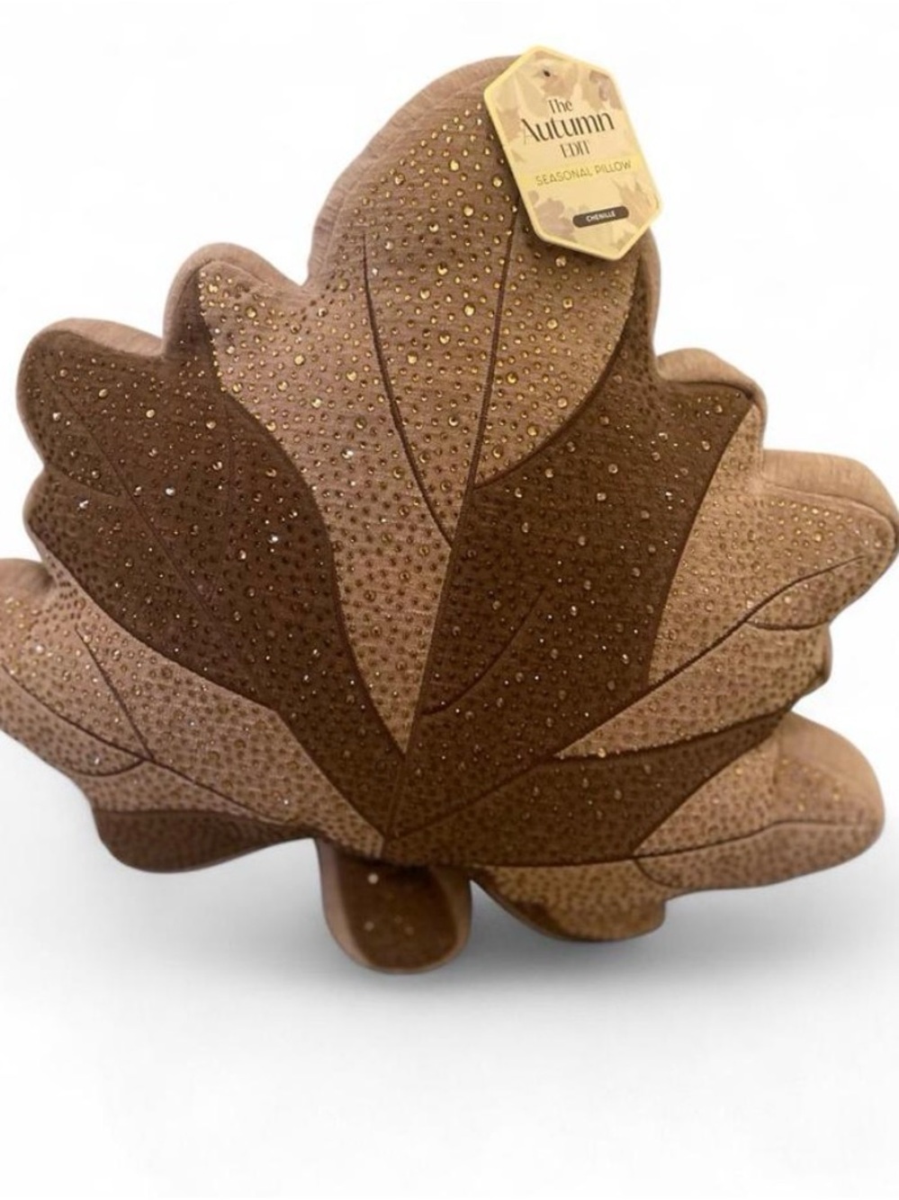 Seasonal Autumn Leaf Decorative Pillow - Brown